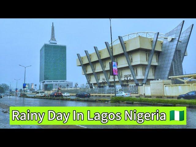 Heavy Rain Fall In The Wealthiest Neighborhood Of Lagos Nigeria - Victoria Island To Ikoyi