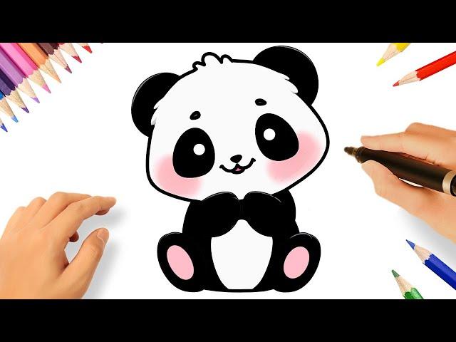 HOW TO DRAW A CUTE KAWAII PANDA EASY ️ DRAWING CUT ANIMALS