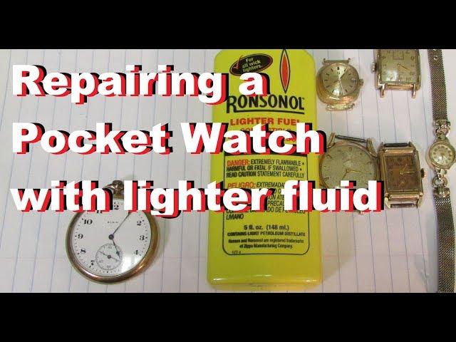 Repairing An Antique Pocket Watch With Lighter Fluid