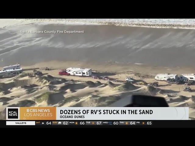 RV campers trapped in Oceano Dunes when strong surf floods beach