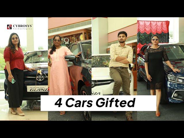 Cybrosys Gift 2022 | Presenting 4 Brand New Toyota Glanza For Our Employees | Cybro Gift 2022