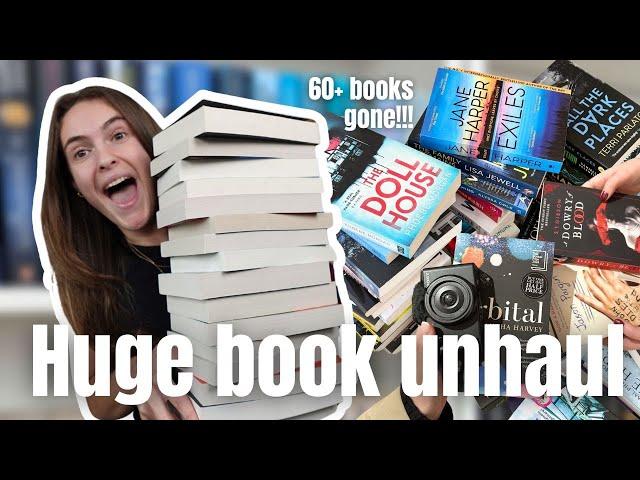 Unhaul 60+ books and bookshelf tour! *spring clean with me* | booktube