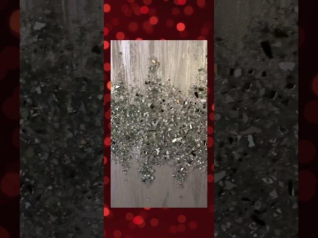 DIY Blue and Silver Glitter Wall Art || Crushed Glass Wall Art