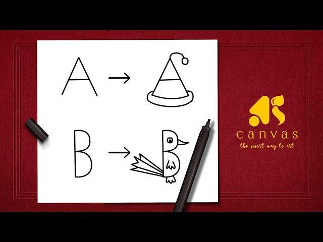 How to draw with alphabet | Fun with alphabet | Education drawing | ABCD drawing | # ABCD #draw