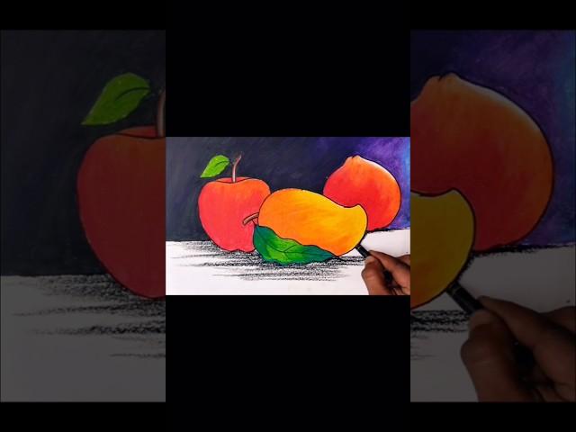 How to draw easy fruits step by step | #fruitsdrawing #easydrawing #shorts #oilpastel