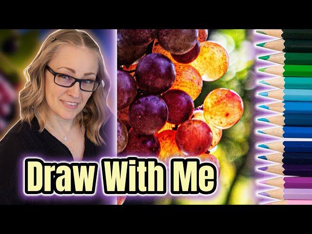 Grapes in  Colored Pencil & Pan Pastels - Full Tutorial