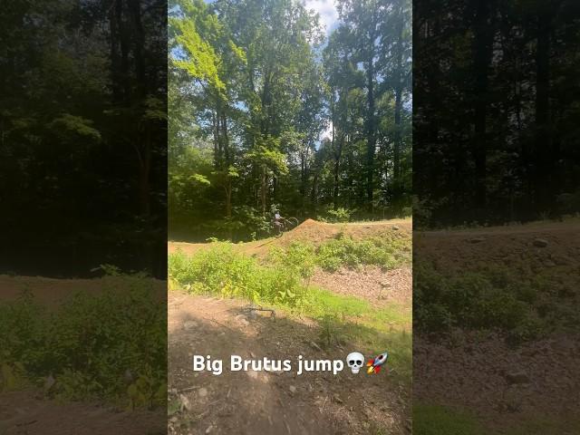 Going HUGE on Kanuga’s big Brutus jump!! #bike #enduro #endurobike #downhill #mtb #freeride #dhmtb