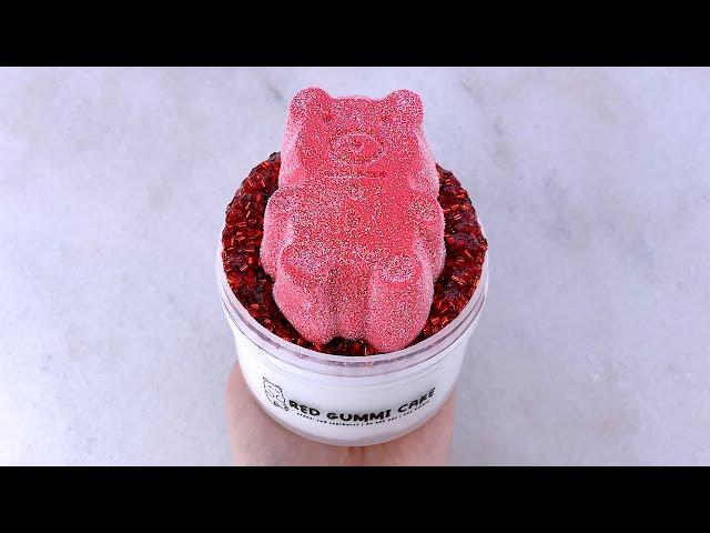 ️ Slime ASMR: Red Gummy Bear from Lime Slimes Co #slime #asmr #satisfying #slimeasmr