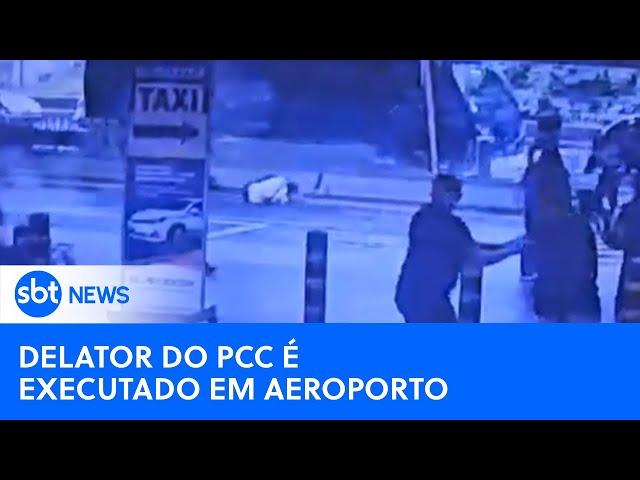 Veja momento do ataque que matou delator do PCC no Aeroporto de Guarulhos