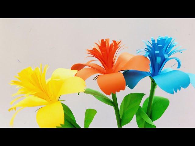 Stick Flower: Beautiful Stick Flower from Paper | How to make Stick Flower | Easy Flower Stick