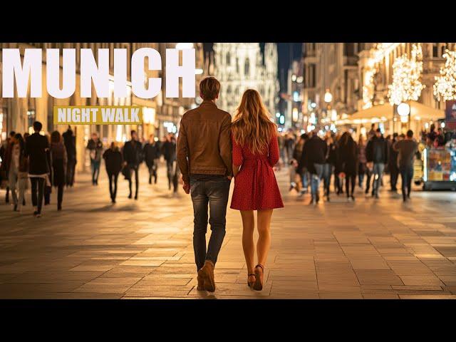 Magical Munich Night Germany, March 2025 | Walking Tour Nightlife 4K