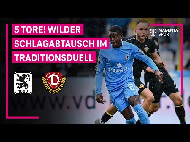 TSV 1860 München - SG Dynamo Dresden, Highlights mit Live-Kommentar | 3. Liga | MAGENTA SPORT