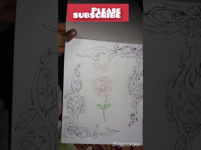 Rose Drawing Border Made By Manjot singh