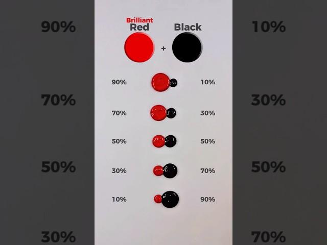 Mixing Brilliant Red & Black #satisfying #shorts #ytshorts #shortsvideo #shortsfeed #colormixing