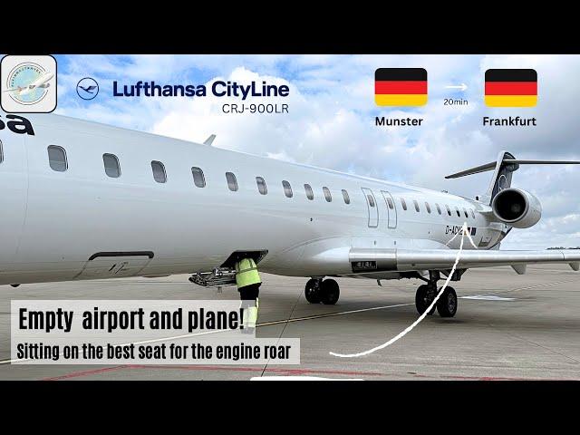 (4K) TRIPREPORT | flying on the pocket rocket! | Lufthansa CityLine CRJ-900 | FMO-FRA | last row |