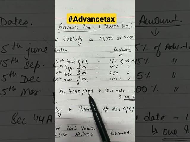 Advance Tax payment due dates I Advance Tax Calculation #shorts #incometax #advancetax #itrfiling