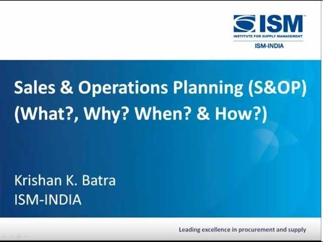 Sales & Operations Planning S&OP