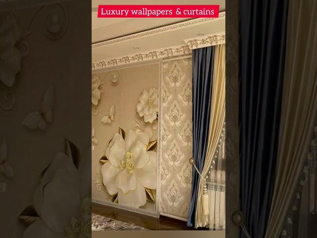 Luxury wallpapers and luxury curtains #shorts #luxury #wallpaper #curtains