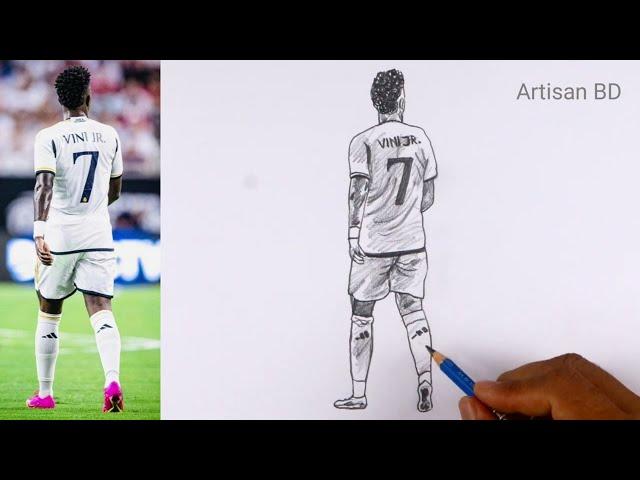 Pencil sketch realistic face Vinicius Jr || Vinicius Jr Real Madrid || Drawing Tutorial