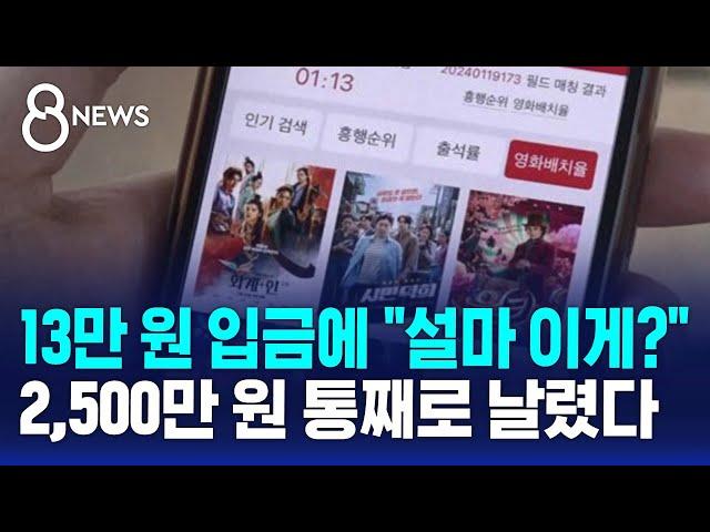 13만 원 입금에 '깜짝'…2,500만원 날린 직장인 / SBS 8뉴스