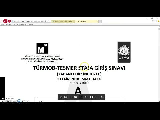 SMMM Staja Giriş Sınav Sorularına Erişim