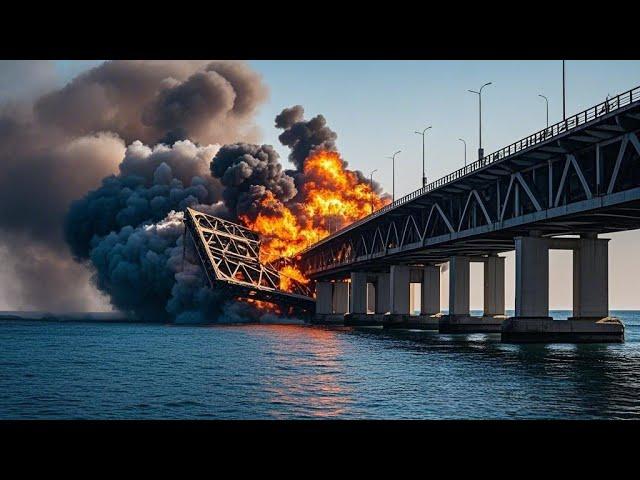 10 minutes ago! Crimean Bridge destroyed by Ukrainian F-16 airstrike!