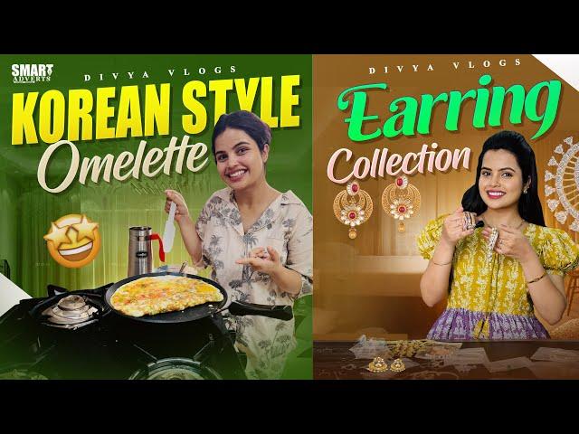 DIML Vlog || Tried Korean Style Omelet || My Minimal Jewellery Collection Part-2 || Divya Vlogs