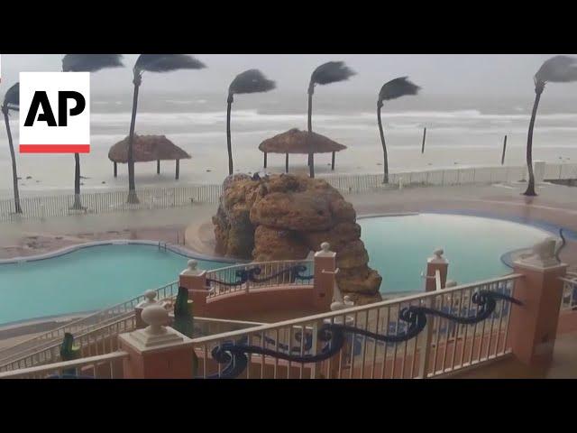 Timelapse shows Florida resort pool flooding during Hurricane Milton