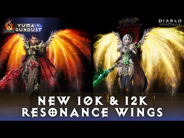 Diablo Immortal - New 10k & 12k Resonance Wings | Yuma + Gundust