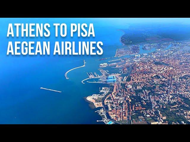 Athens, Greece To Pisa, Italy | Aegean Airlines Flight  A3674 ATH To PSA Business Class Airbus A320