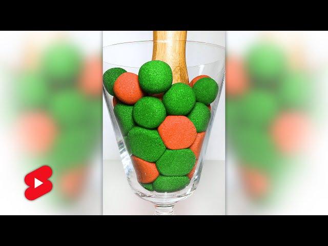 Colorful Balls Drop and Squish Kinetic Sand Satisfying #shorts
