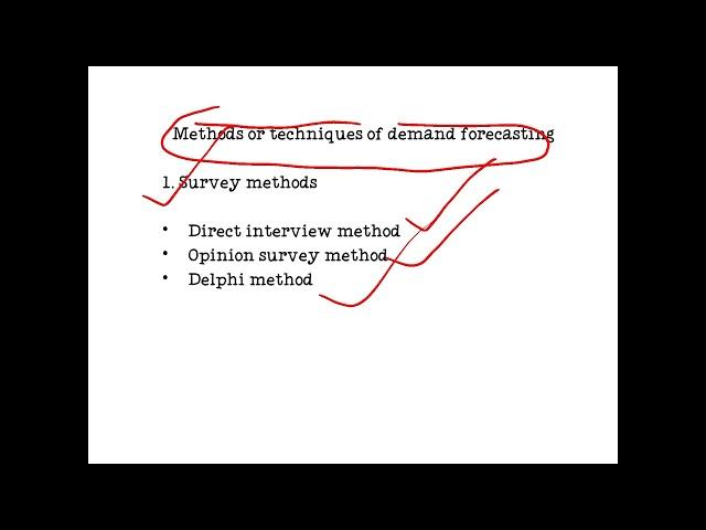 Techniques of demand forecasting