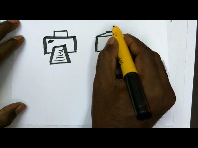 How to draw a printer icon?  (UX, UI, Free Wire-framing, Prototyping, sketch, drawing classes)