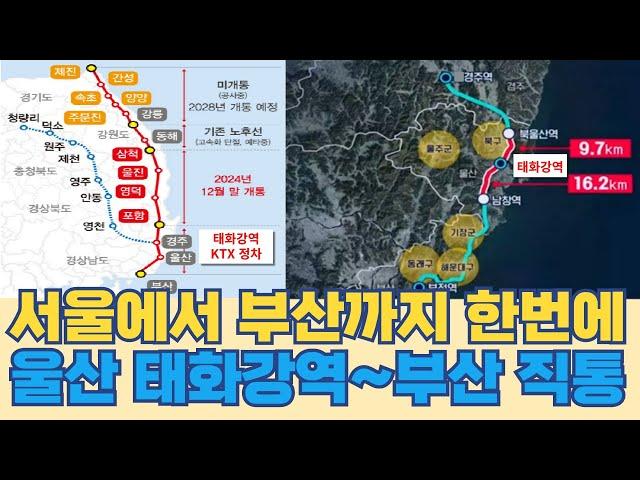 서울에서 부산까지 한번에...중앙선 KTX 개통 울산 태화강역 정차 부산 직결