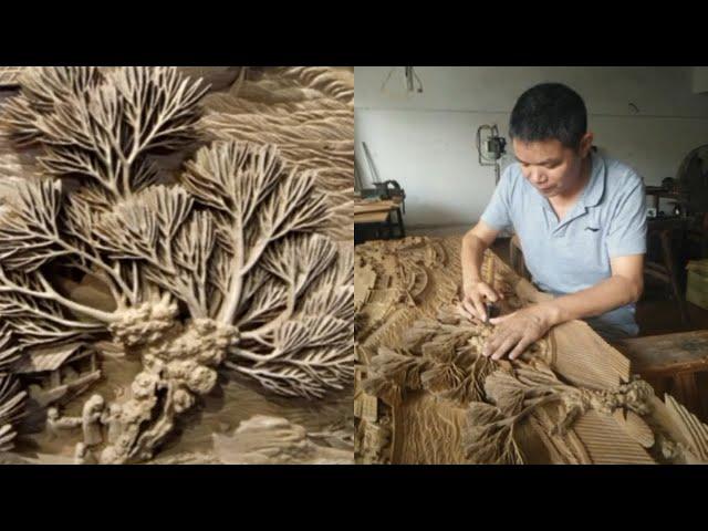 Xiangshan Jiulao Handmade Woodcarving Artwork Display #woodworking #woodcarving #art