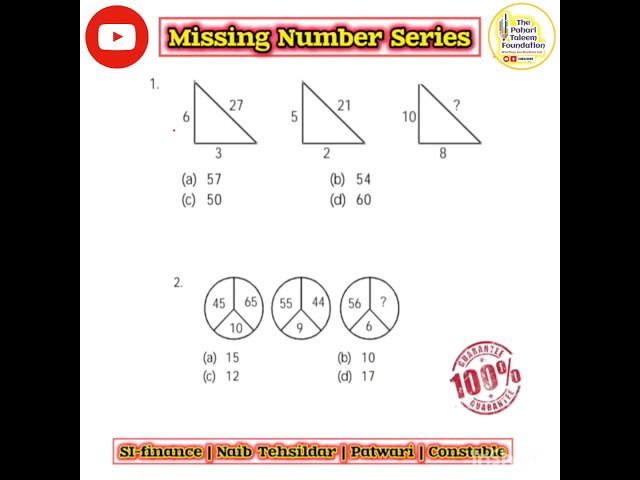 Sub-Inspector J&K Police  | JK Police Constable | JKSSB  2024 | Missing Number Series | #jkssb #math