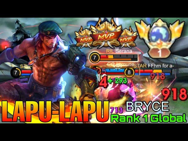 Powerful Offlaner Lapu Lapu Carry The Game - Top 1 Global Lapu Lapu by BRYCE - Mobile Legends