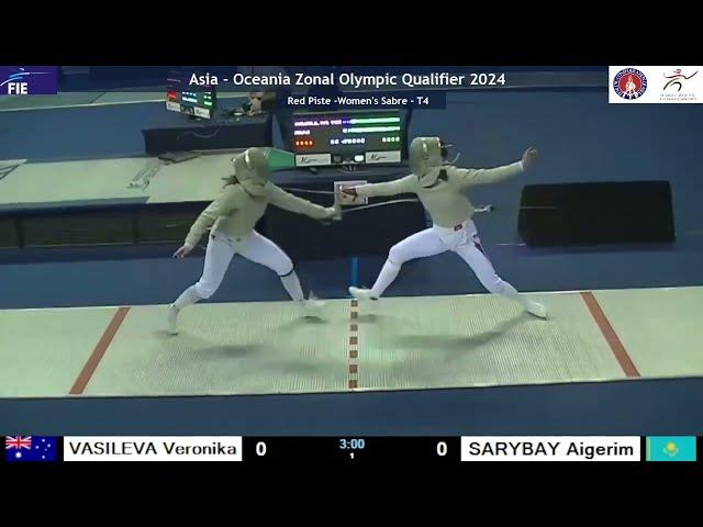 Asian Olympic Qualifier 2024 SWS - L4 - Veronika Vasileva AUS v Aigerim Sarybay KAZ