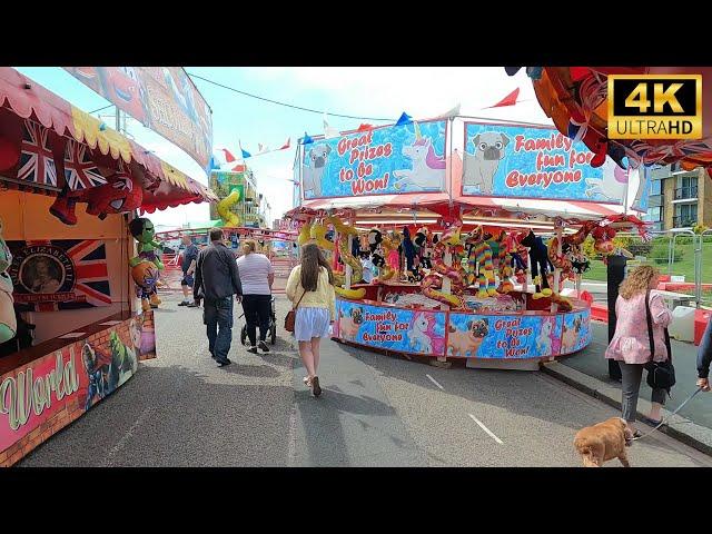 Bognor Regis 2022 Town Walk 4K a day before Platinum Jubilee / seaside town in the UK