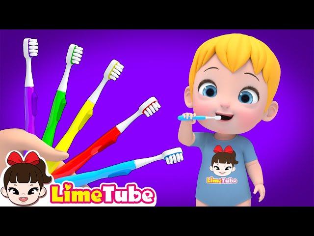 Brush, Brush, So Clean! 🪥 | Nursery Rhymes & Kids Songs | Kindergarten | LimeAndToys