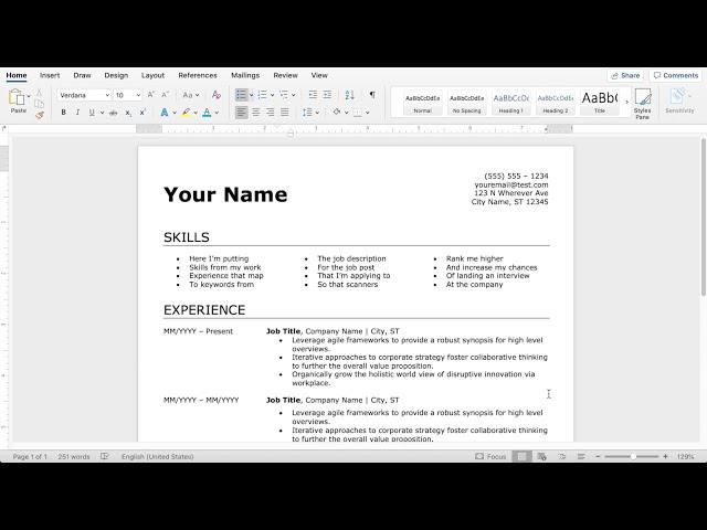 How to Make an Easy Resume in Microsoft Word (latest)