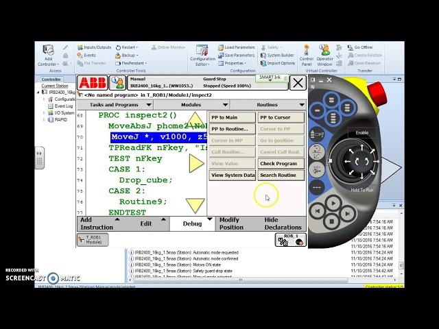 ABB IRC5 Robotics Access  Run Programs or Routines Move PP