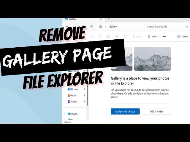 How to Remove Gallery Page from File Explorer on Windows 11