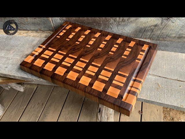 Walnut And Maple EndGrain Cutting Board *** Functional Kitchen Art **