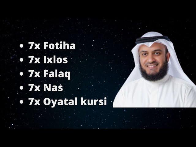 Mishary Alafasy: 7x: #fotiha #ixlos #falaq #nas #oyatalkursi  #islam  #quran #sura