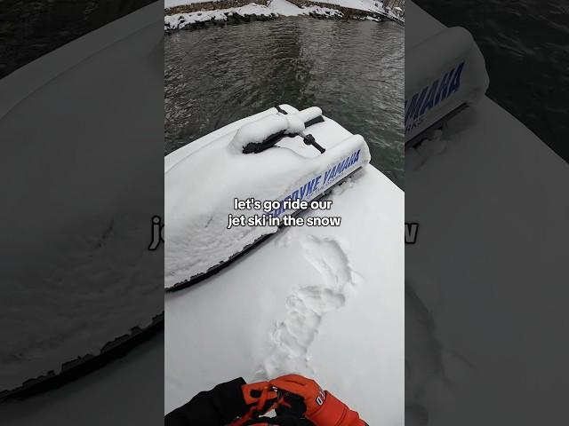 jetskiing in the snow #sendit #yamaha #jetski #pov #extremesports #jetskiing #lakelife #4stroke