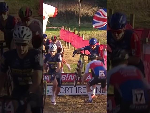 CHAOS!  A crash sparks mayhem early in the men's race at the UCI CX World Cup.