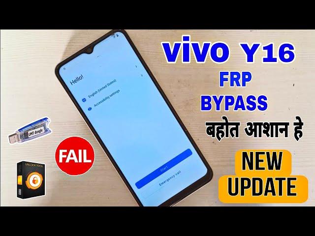 vivo y16 frp bypass new update 2024  || vivo y16 frp unlock umt fail || vivo y16 frp unlock fail