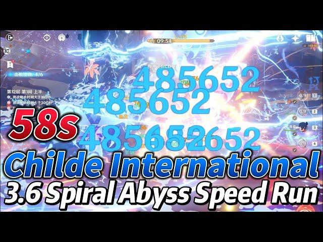 Can't Believe Childe International Still Destroying Spiral Abyss Like This... 3.6 Speedrun Continous