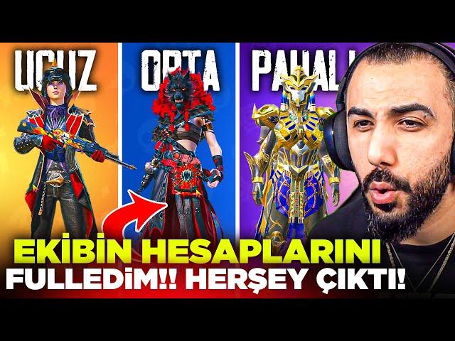 EKİBİN HESAPLARINI FULLEDİM  UCUZ, ORTA, PAHALI HESAP FULLEME HER ŞEYİ ÇIKARDIK!! | PUBG MOBILE